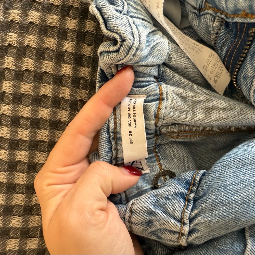 Zara Light Blue Straight Leg Jeans